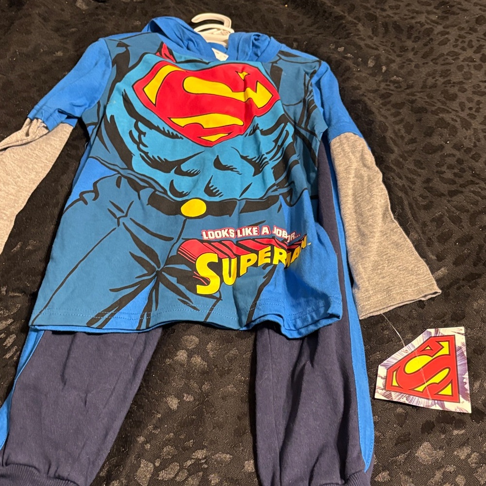 DC Comics Superman Kids Matching Set - Blue and Gray